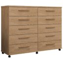 Ver imagem 1 de Cômoda Amsterdã 10 Gavetas Amendoa com Rodízios