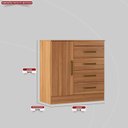 Ver imagem 5 de Cômoda 4 Gavetas Montevidéu Marrom/Amendola Touch