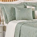 Ver imagem 3 de Kit Cobre Leito Colcha Diamante Queen 5 Peças Bordado Floral Dupla Face 180 Fios - Verde