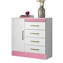 Ver imagem 2 de Cômoda 4 Gavetas Montevidéu Branco/Rosa