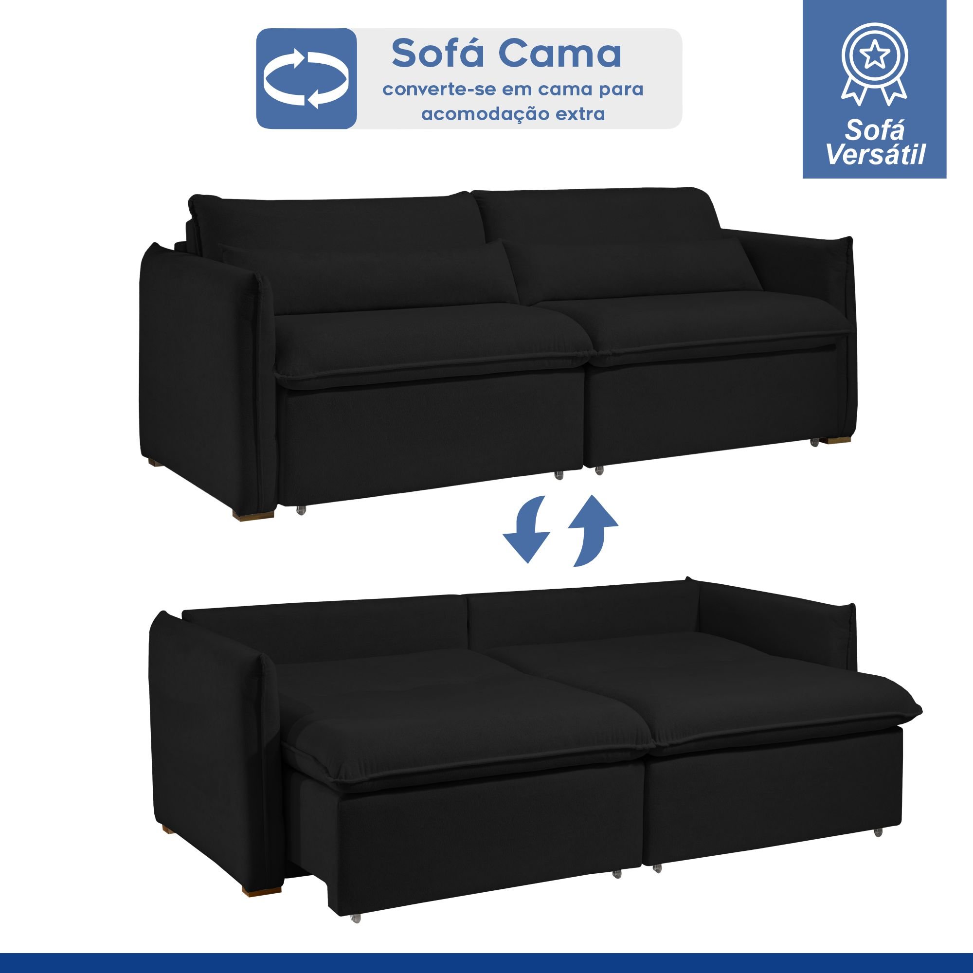 Sofá Cama Retrátil e Reclinável Aurora - 3