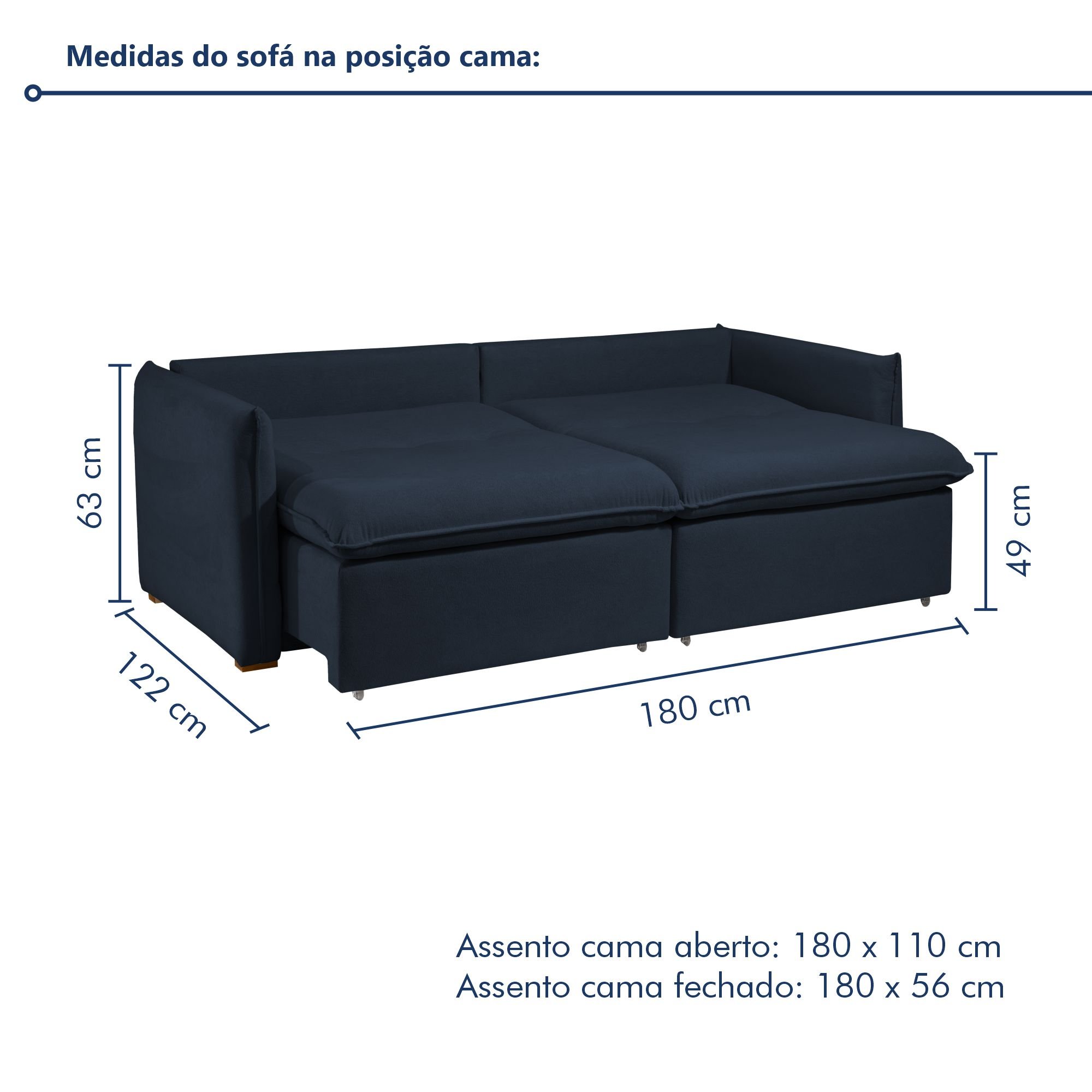 Sofá Cama Retrátil e Reclinável Aurora Veludo - 10