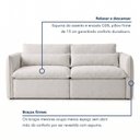Ver imagem 6 de Sofá Cama Retrátil e Reclinável Bouclé Gelo Aurora 200cm