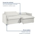 Ver imagem 3 de Sofá Cama Retrátil e Reclinável Bouclé Gelo Aurora 200cm