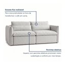Ver imagem 5 de Sofá Cama Retrátil e Reclinável Bouclé Gelo Aurora 200cm