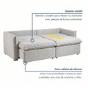 Ver imagem 4 de Sofá Cama Retrátil e Reclinável Bouclé Gelo Aurora 200cm