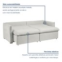 Ver imagem 5 de Sofá Cama Retrátil e Reclinável Bouclé Gelo Aurora 200cm