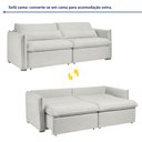 Ver imagem 2 de Sofá Cama Retrátil e Reclinável Bouclé Gelo Aurora 200cm