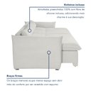 Ver imagem 6 de Sofá Cama Retrátil e Reclinável Bouclé Gelo Aurora 200cm