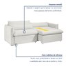 Sofá Cama Retrátil e Reclinável 200cm Aurora Boucle - 4