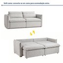 Ver imagem 2 de Sofá Cama Retrátil e Reclinável Bouclé Gelo Aurora 200cm