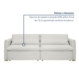 Sofá Cama Retrátil e Reclinável Aurora Boucle  - 7