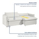 Ver imagem 4 de Sofá Cama Retrátil e Reclinável Bouclé Gelo Aurora 200cm