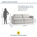 Ver mais imagens de Sofá Cama Retrátil e Reclinável Bouclé Gelo Aurora 200cm