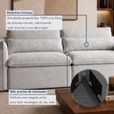 Ver imagem 7 de Sofá Cama Retrátil e Reclinável Bouclé Gelo Aurora 200cm