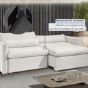 Ver mais imagens de Sofá Cama Retrátil e Reclinável Bouclé Gelo Aurora 200cm
