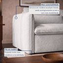 Ver imagem 3 de Sofá Cama Retrátil e Reclinável Bouclé Gelo Aurora 200cm