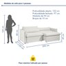 Sofá Cama Retrátil e Reclinável 200cm Aurora Boucle - 9
