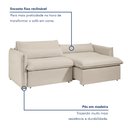 Ver imagem 3 de Sofá Cama Retrátil e Reclinável 200cm Aurora Boucle