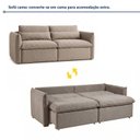 Ver imagem 2 de Sofá Cama Retrátil e Reclinável Bouclé Bege Aurora 200cm
