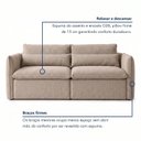 Ver imagem 6 de Sofá Cama Retrátil e Reclinável Bouclé Bege Aurora 200cm