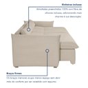 Ver imagem 6 de Sofá Cama Retrátil e Reclinável 200cm Aurora Boucle