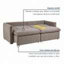 Ver imagem 4 de Sofá Cama Retrátil e Reclinável Bouclé Bege Aurora 200cm