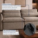 Ver imagem 7 de Sofá Cama Retrátil e Reclinável Bouclé Bege Aurora 200cm