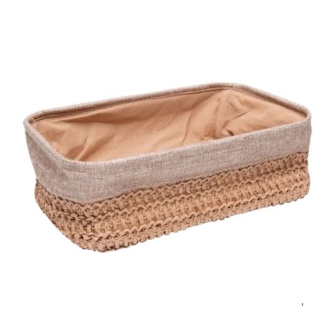 Cesta Decorativa Retangular Palha M