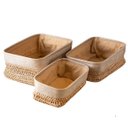 Ver imagem 3 de Cesta Decorativa Retangular Palha M