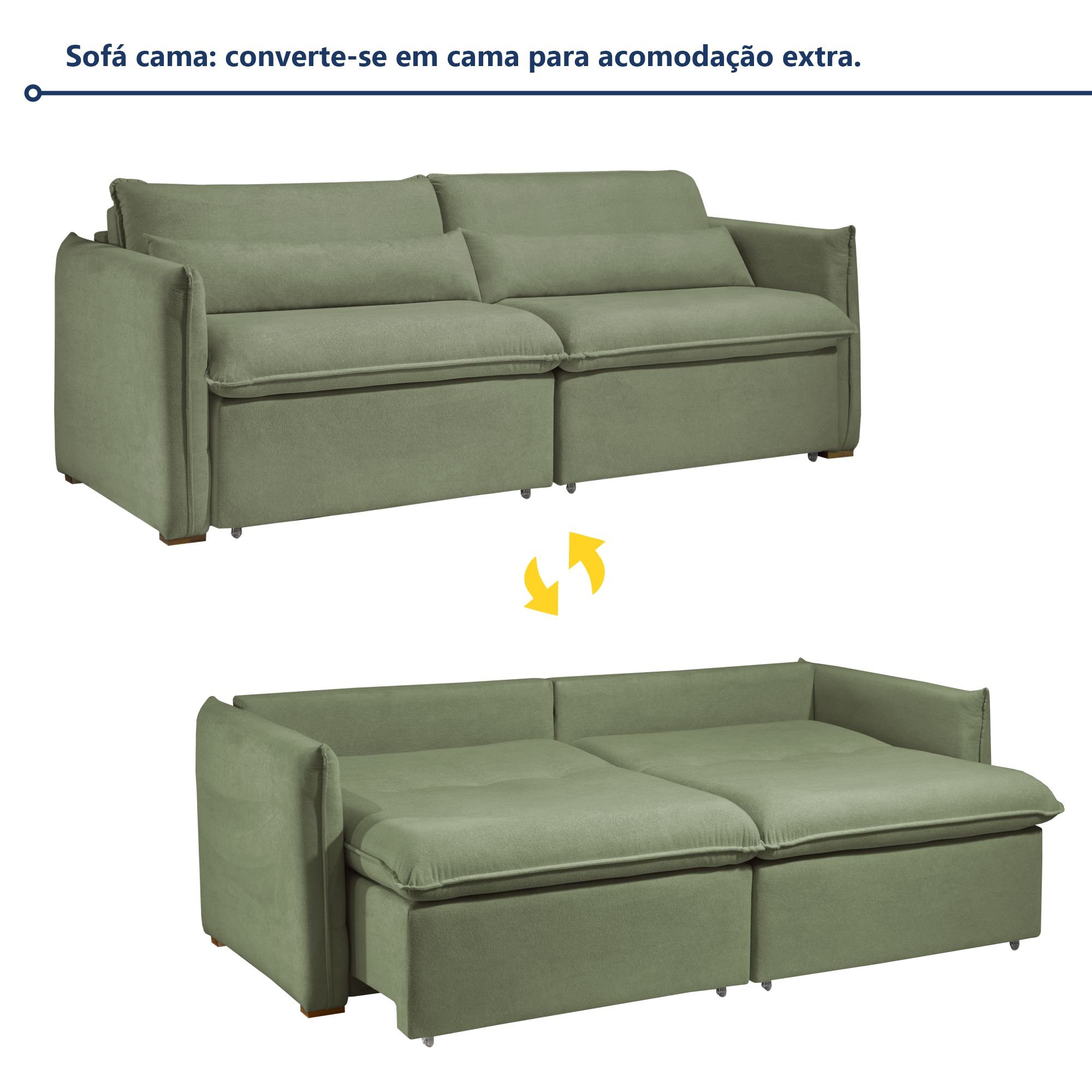 Sofá Cama Retrátil e Reclinável Aurora Boucle  - 2