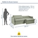Ver imagem 3 de Sofá Cama Retrátil e Reclinável 200cm Aurora Boucle