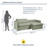 Sofá Cama Retrátil e Reclinável 200cm Aurora Boucle - 9