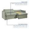 Sofá Cama Retrátil e Reclinável 200cm Aurora Boucle - 4