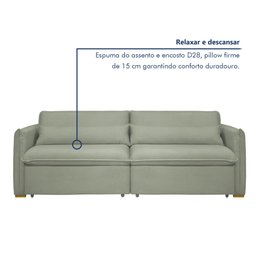 Sofá Cama Retrátil e Reclinável Aurora Boucle  - 7