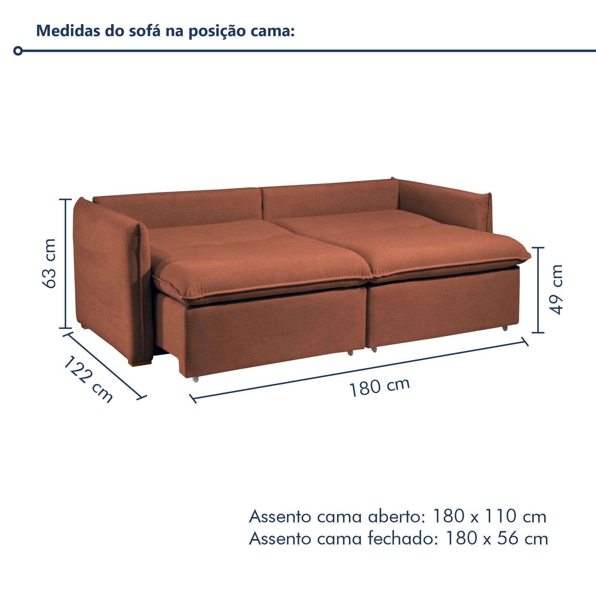 Sofá Cama Retrátil e Reclinável Aurora Boucle  - 10