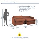 Ver imagem 5 de Sofá Cama Retrátil e Reclinável 200cm Aurora Boucle