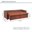 Ver imagem 3 de Sofá Cama Retrátil e Reclinável 200cm Aurora Boucle