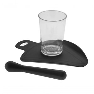 Conjunto Completo para Preparar Caipirinha Caipira 3 Peças Tábua Pilão Copo Ideal para Presente