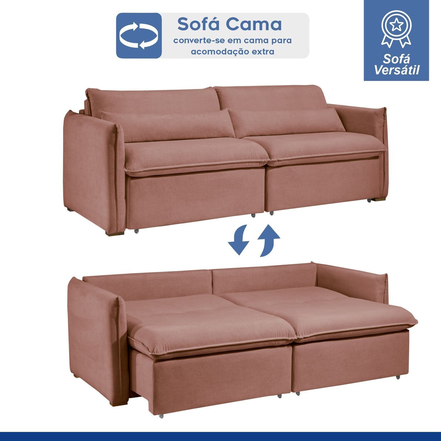 Sofá Cama Retrátil e Reclinável Aurora - 10