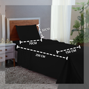 Ver imagem 3 de Kit Jogo de Cama 400 Fios Solteiro 3 Peças Hotel Pousada Tecido Acetinado:preto