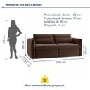 Ver mais imagens de Sofá Cama Retrátil e Reclinável Veludo Marrom Aurora 200cm