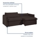 Ver imagem 3 de Sofá Cama Retrátil e Reclinável Veludo Marrom Aurora 200cm