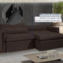 Ver mais imagens de Sofá Cama Retrátil e Reclinável Veludo Marrom Aurora 200cm
