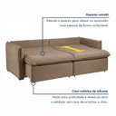 Ver imagem 4 de Sofá Cama Retrátil e Reclinável Veludo Bege Escuro Aurora 200cm