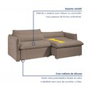 Ver imagem 4 de Sofá Cama Retrátil e Reclinável Veludo Bege Escuro Aurora 200cm