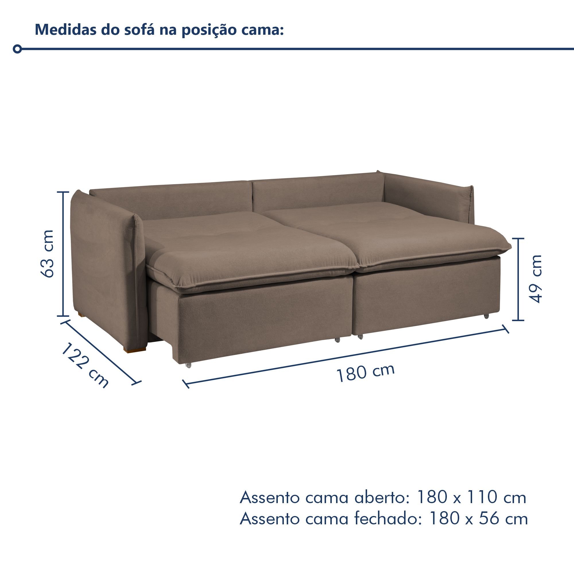 Sofá Cama Retrátil e Reclinável Aurora Veludo   - 10