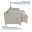 Ver imagem 6 de Sofá Cama Retrátil e Reclinável 200cm Aurora Veludo