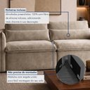 Ver imagem 7 de Sofá Cama Retrátil e Reclinável Veludo Bege Claro Aurora 200cm