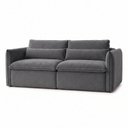 Ver imagem 2 de Sofá Cama Retrátil e Reclinável Veludo Cinza Aurora 200cm